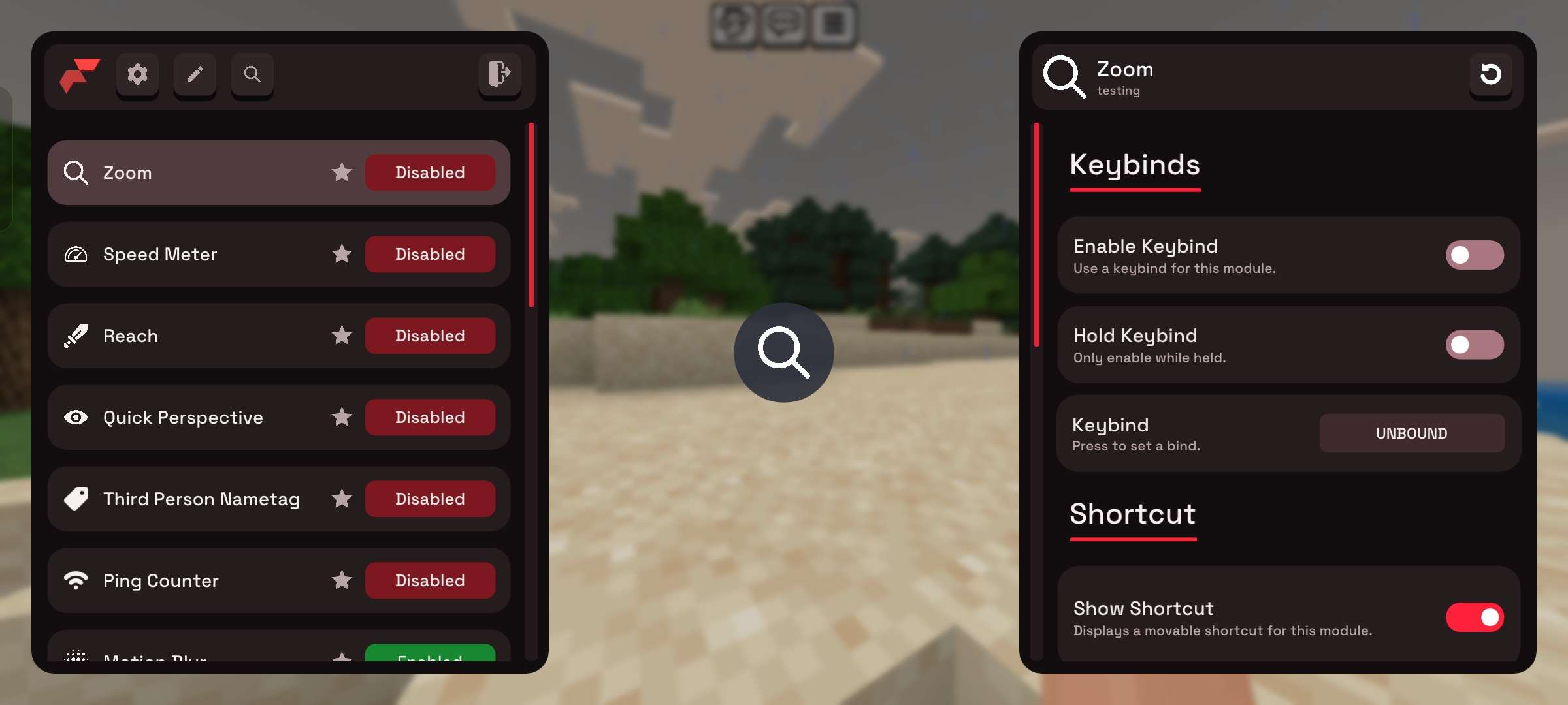 Keybind settings