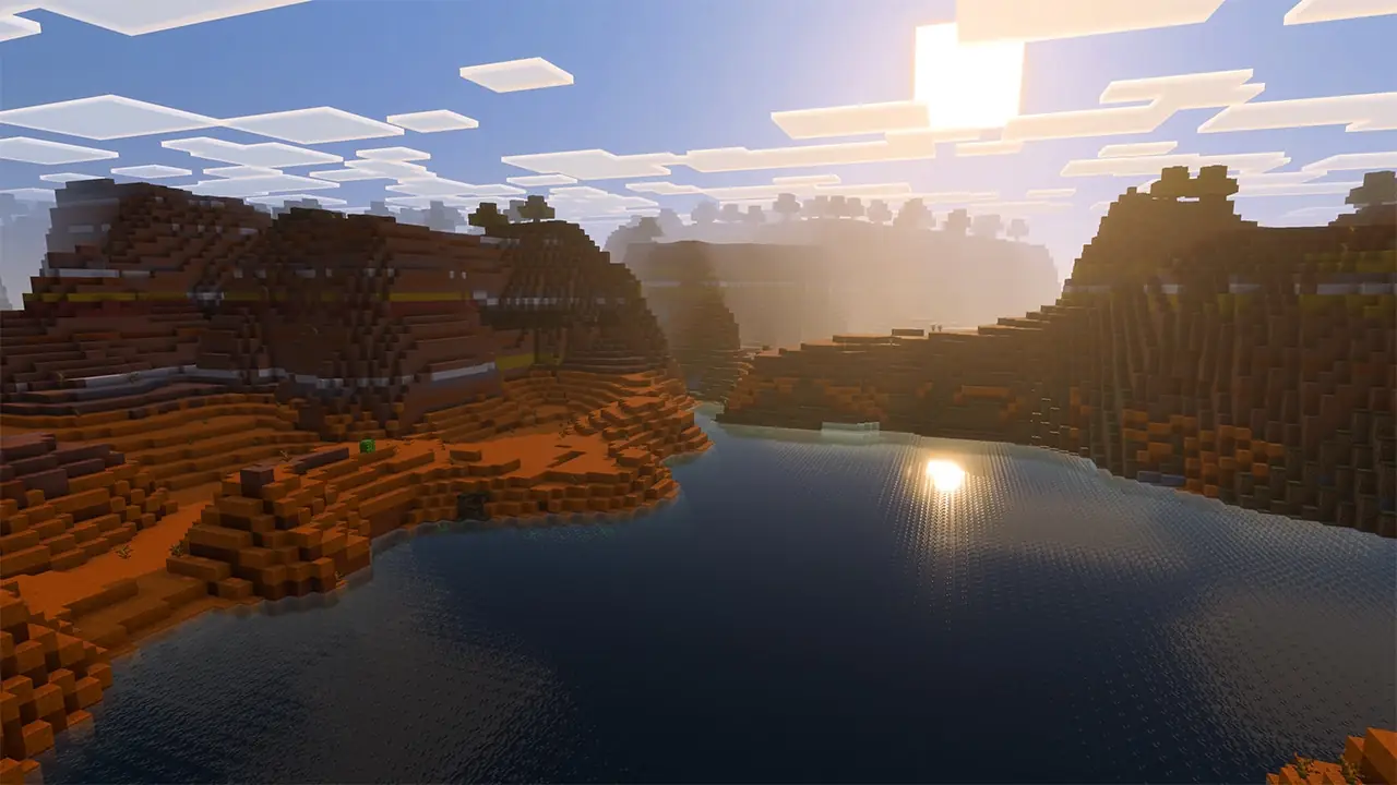 A Minecraft mesa landscape